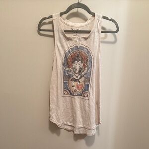 Lucky Brand Cream Graphic Tank Top